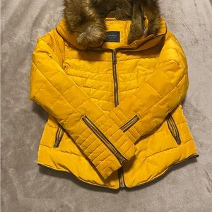 Zara Basic Outerwear with faux fur collar